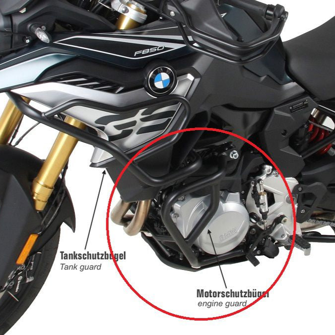 Barra de protección negra Hepco&Becker BMW F750GS '18-23