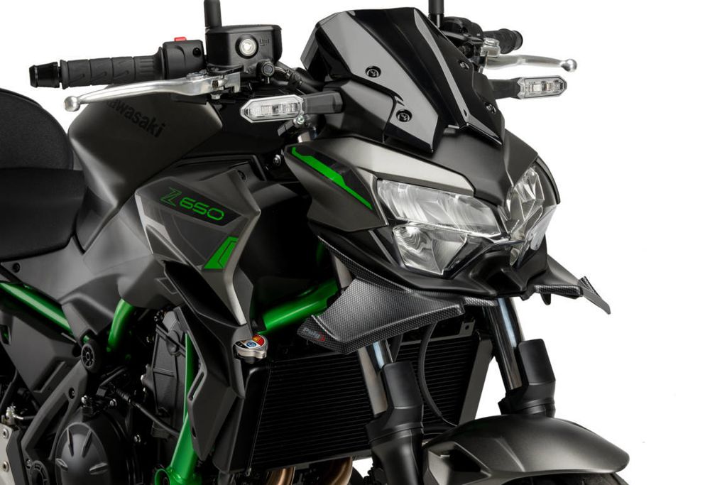 Alerón delantero Naked símil carbono Puig para Kawasaki Z650 '21-