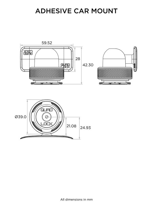 Soporte para teléfono en el tablero QUAD LOCK MAG