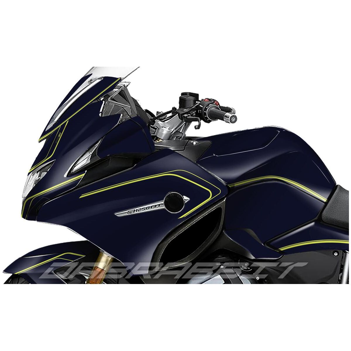 Juego de pegatinas BMW R 1200/1250 RT azul y amarillo