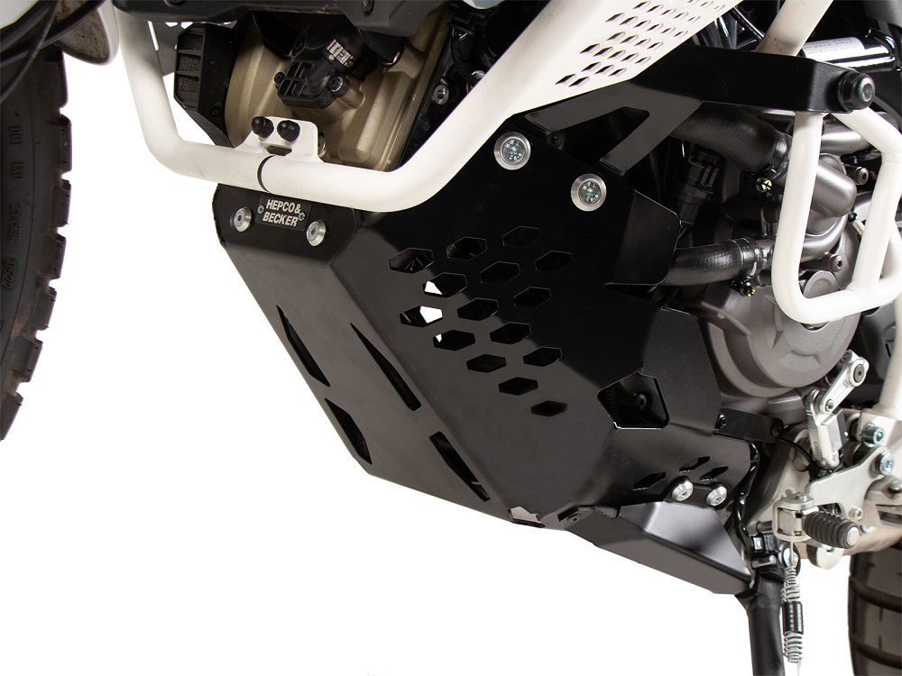 Placa de cárter de aluminio negro Hepco&Becker Ducati Desert X '22-