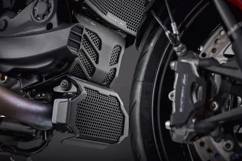 Conjunto de cubierta de protección del motor/radiador/enfriador de aceite negro Evotech Performance Ducati Hypermotard 950/SP '19-