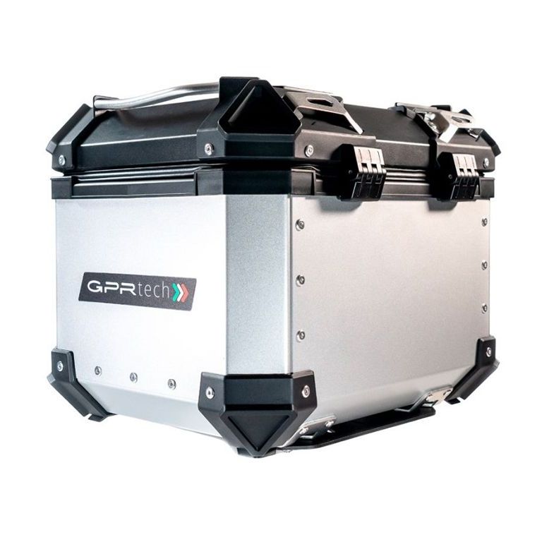 Baúl superior ALPI-TECH 26L plateado con placa de montaje universal