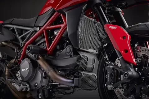 Conjunto de cubierta de protección del motor/radiador/enfriador de aceite negro Evotech Performance Ducati Hypermotard 950/SP '19-