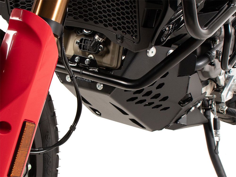 Placa de cárter de aluminio negro Hepco&Becker Ducati Desert X '22-