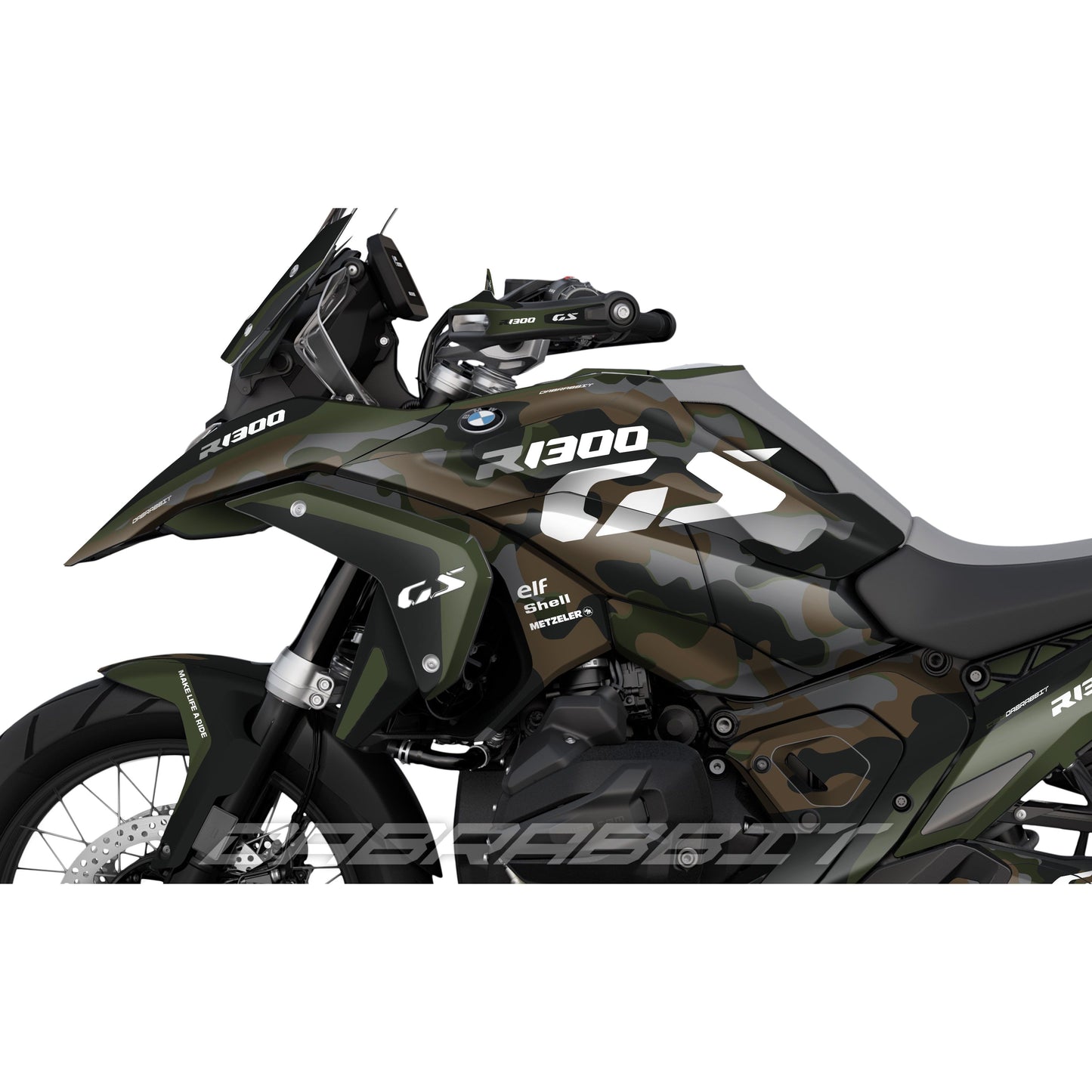 Pack de pegatinas para BMW R1300GS camuflaje verde