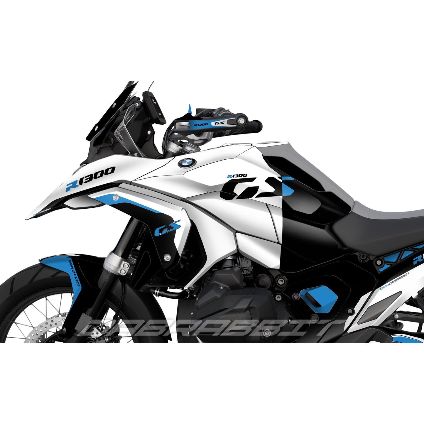 Pack de pegatinas BMW R1300GS blanco y azul