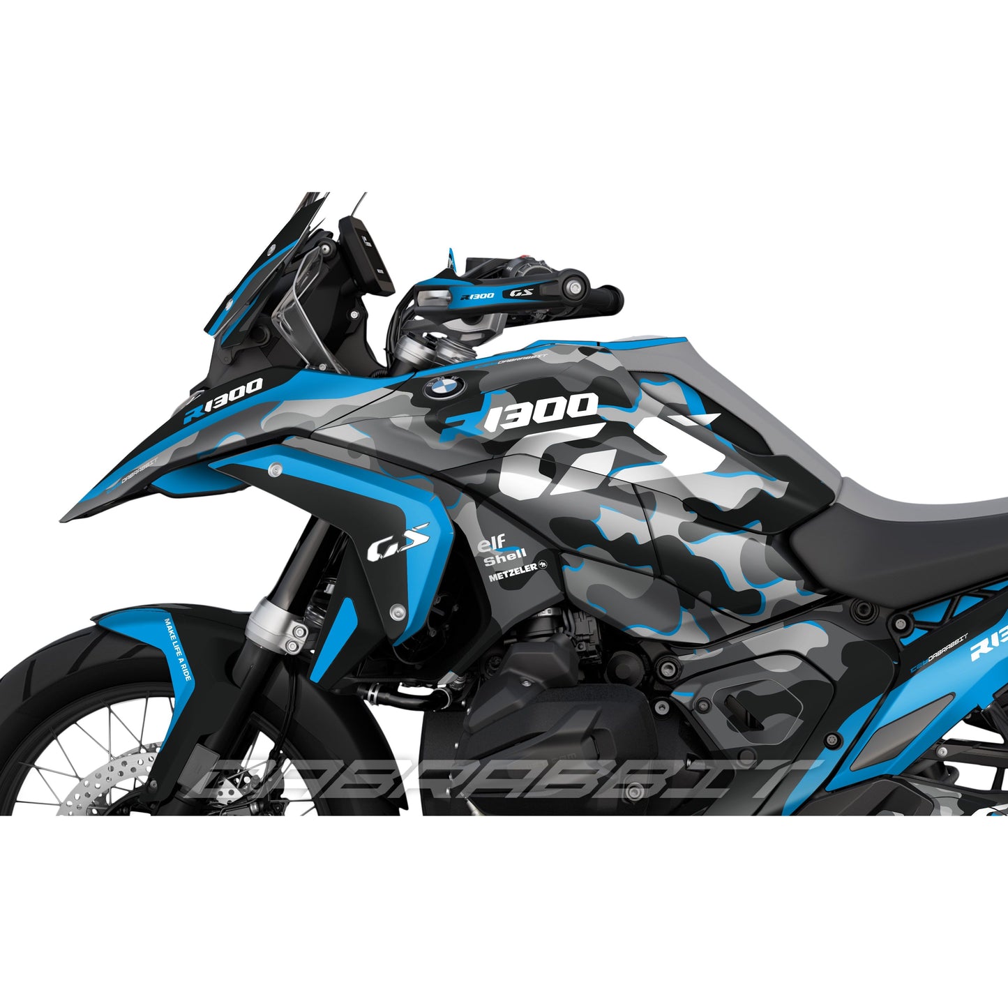 Pack de pegatinas para BMW R1300GS en azul camuflaje