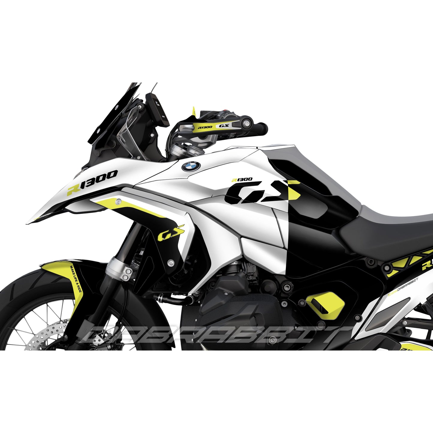 Pack de pegatinas para BMW R1300GS en blanco fluorescente