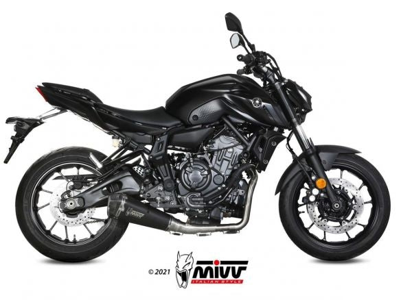 ESCAPE COMPLETO 2x1 MIVV DELTA RACE ACERO NEGRO CARBONO YAMAHA MT-07 / FZ-07 2021-2024