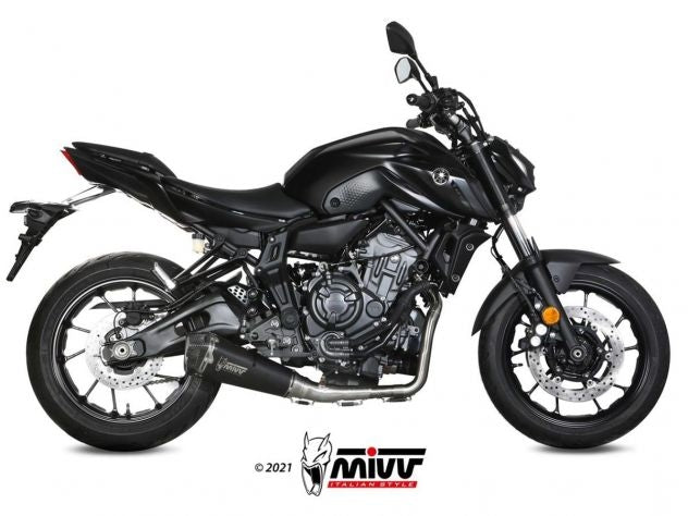 ESCAPE COMPLETO 2x1 MIVV DELTA RACE ACERO NEGRO CARBONO YAMAHA MT-07 / FZ-07 2021-2024