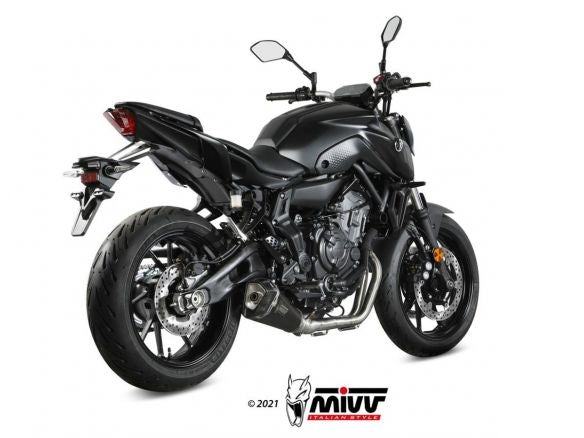 ESCAPE COMPLETO 2x1 MIVV DELTA RACE ACERO NEGRO CARBONO YAMAHA MT-07 / FZ-07 2021-2024