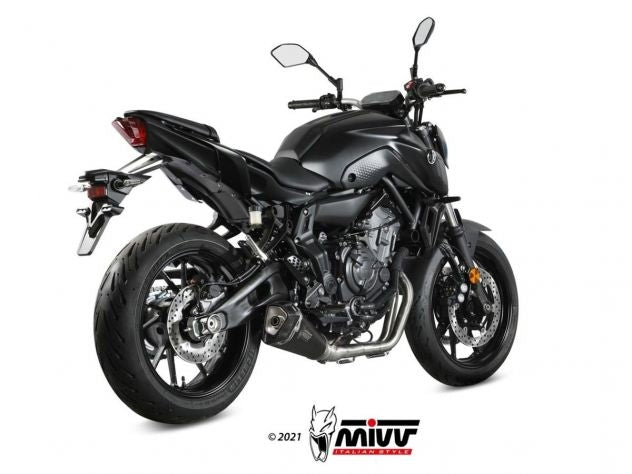 ESCAPE COMPLETO 2x1 MIVV DELTA RACE ACERO NEGRO CARBONO YAMAHA MT-07 / FZ-07 2021-2024