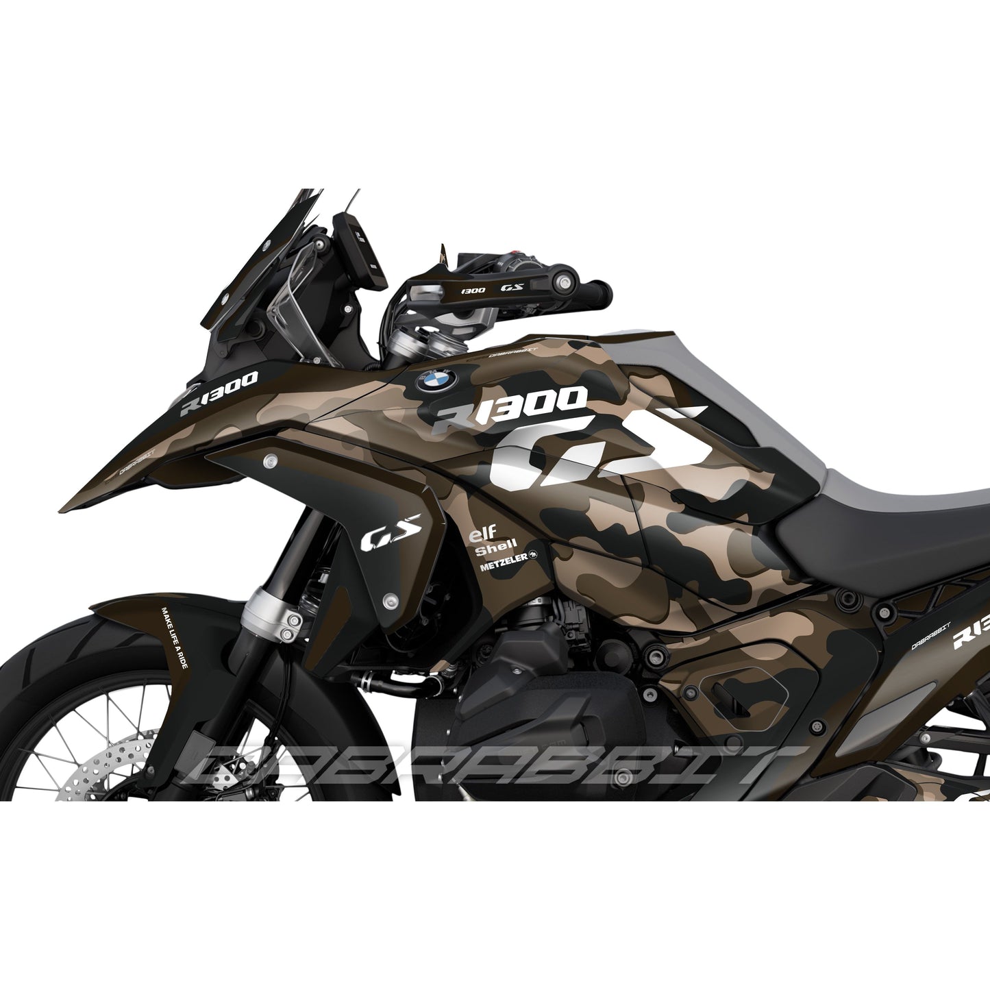 Pack de pegatinas para BMW R1300GS en color marrón camuflaje