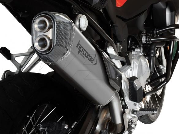 SILENCIADOR DE ESCAPE HP CORSE SPS DE ACERO CARBONO ESCARCHADO BMW F 750 GS 2018-2023