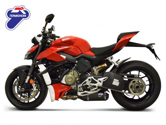 PAR DE TERMIGNONI DE CALZADO DE TITANIO NEGRO PARA DUCATI STREETFIGHTER V4/S 20-23