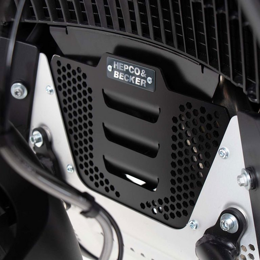 Placa protectora adicional para bloque de motor, color negro, Hepco&amp;Becker KTM 890 Adventure/ R/ Rally '21-'22