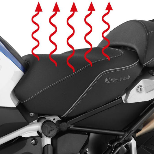 Sillín Wunderlich negro AKTIVKOMFORT con calefacción de asiento Smart Plug &amp; Play BMW R1250GS / Adv.