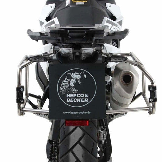 Portaequipajes de acero inoxidable Hepco&amp;Becker para maletas laterales Xplorer 'Cutout' KTM 890 Adventure '21-