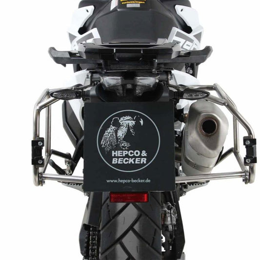 Portaequipajes de acero inoxidable Hepco&amp;Becker para maletas laterales Xplorer 'Cutout' KTM 790 Adventure/ R '19-'21