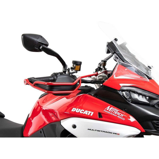 Soportes de protección para guardamanos rojos Hepco&amp;Becker Multistrada V4S
