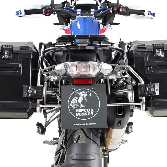 Juego de maletas recortadas Hepco&amp;Becker con portaequipajes y maletas negras para BMW R1250GS LC '18