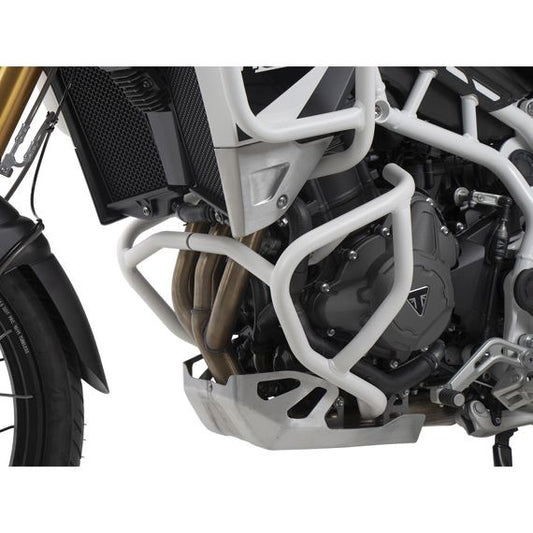 Defensas blancas Hepco&amp;Becker para Triumph Tiger 900 Rally / GT / PRO '20-23
