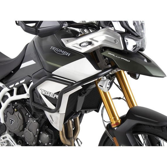 Barra de protección para depósito (protección del depósito) negra Hepco&amp;Becker Triumph Tiger 900 Rally / GT / PRO '20-23