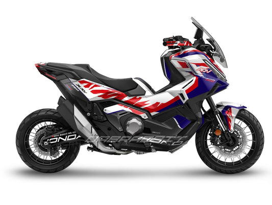 Kit gráfico completo para la X-ADV 750 (2025) – Edición Flame Black White Red (FB-WBR)