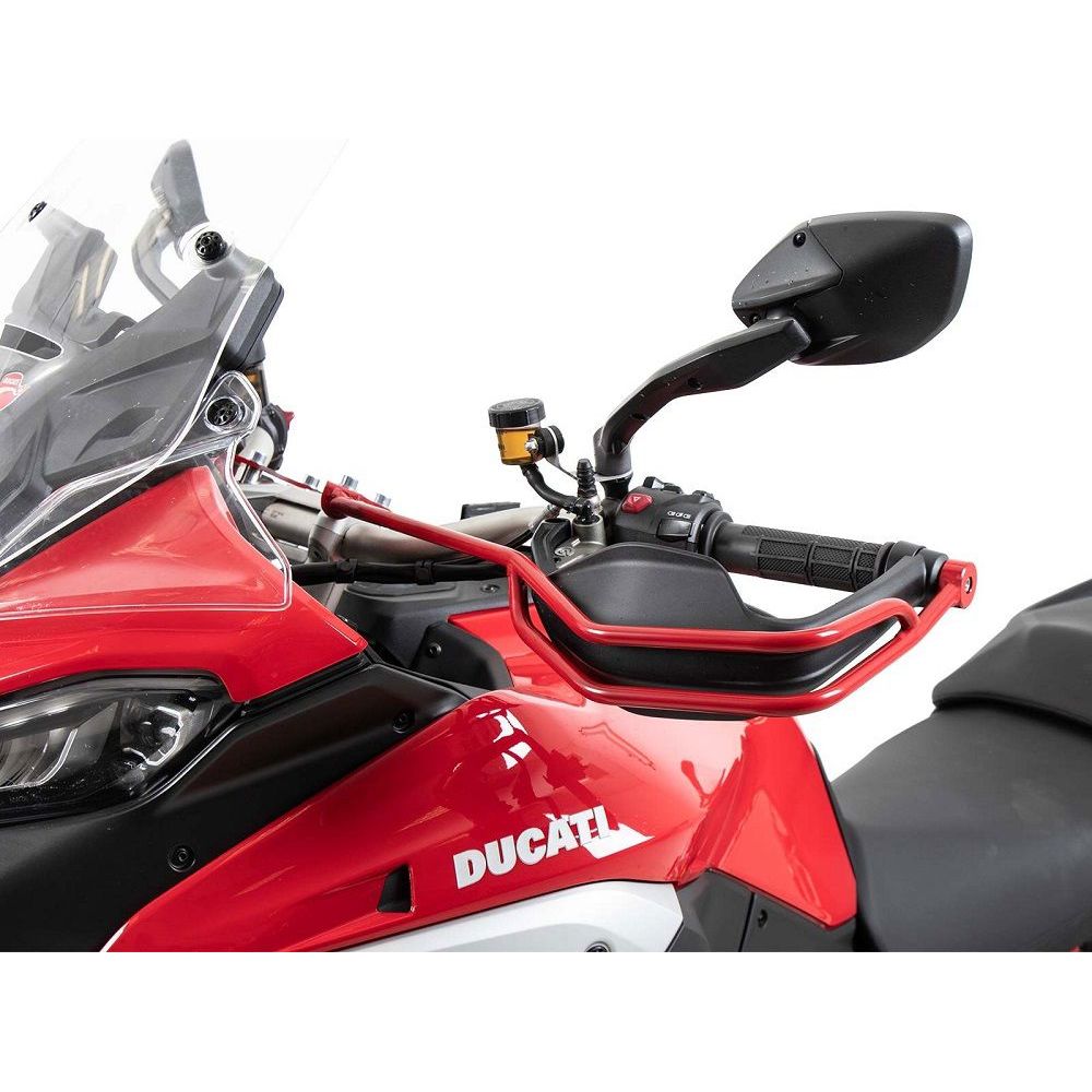 Soportes de protección para guardamanos rojos Hepco&amp;Becker Multistrada V4S