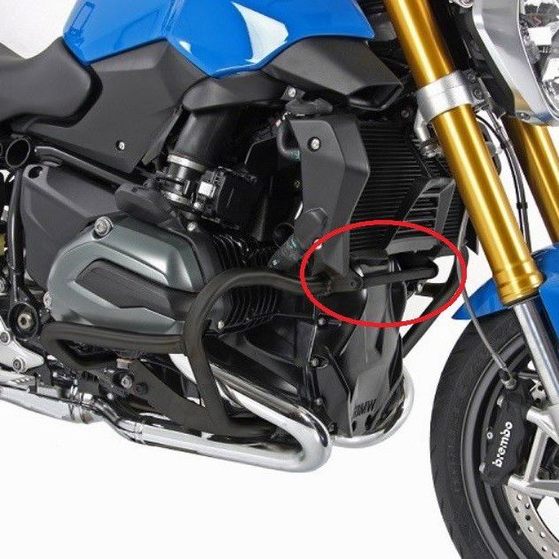 Soporte de conexión plateado para barra de protección Hepco&amp;Becker BMW R1200RS '15-/ R1200R '15-/ R1200GS LC '13-
