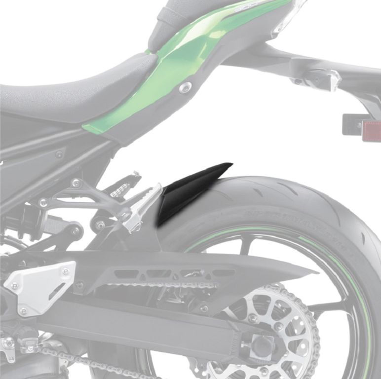 Extensión de guardabarros trasero negro mate para el guardabarros original Kawasaki Z900/RS/CAFE