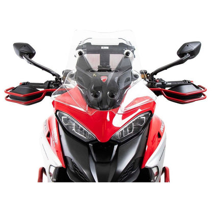 Soportes de protección para guardamanos rojos Hepco&amp;Becker Multistrada V4S