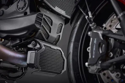 Conjunto de cubierta de protección del motor/radiador/enfriador de aceite negro Evotech Performance Ducati Hypermotard 950/SP '19-