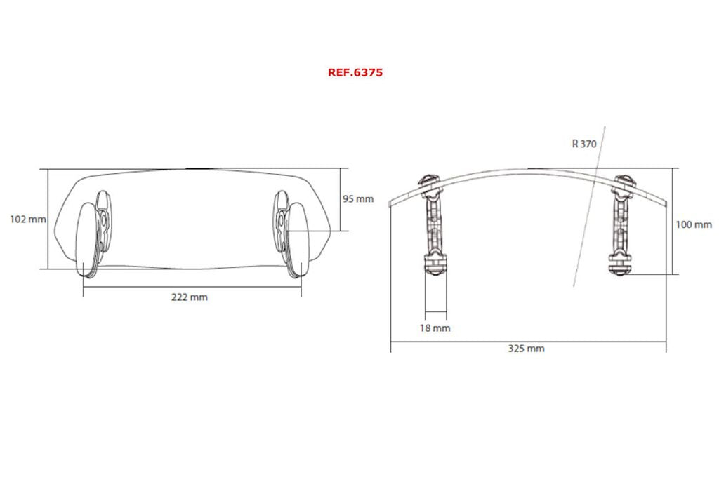 Montaje ventana luz tintada modelo Clip-On Puig (abrazaderas) 325x102mm