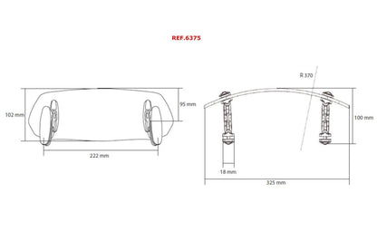 Montaje ventana luz tintada modelo Clip-On Puig (abrazaderas) 325x102mm