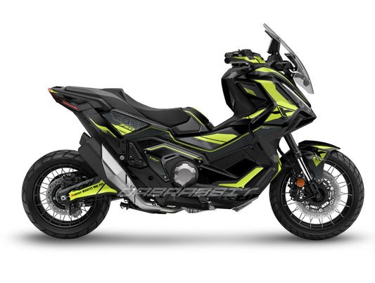 Kit gráfico completo para la X-ADV 750 (2025) – Edición XL Negro Amarillo Llama (XL-BFY)