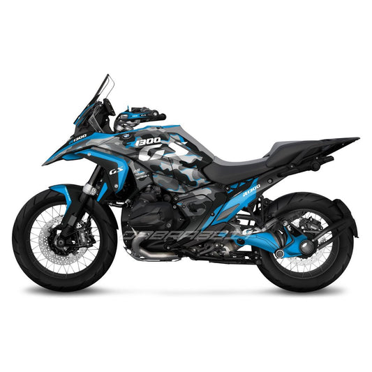 Pack de pegatinas para BMW R1300GS en azul camuflaje