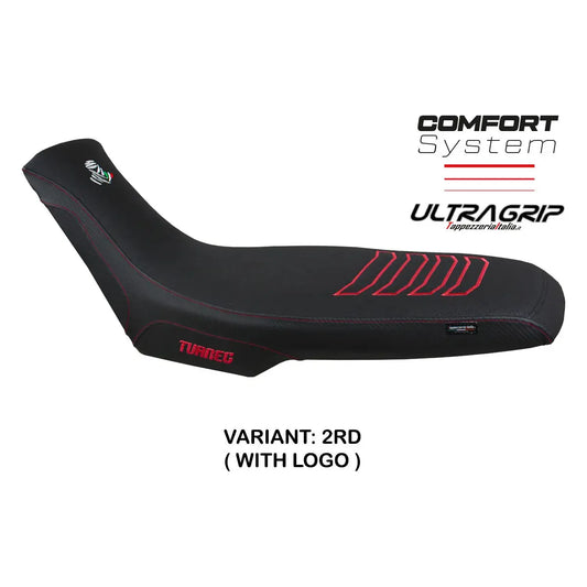 Funda de sillín Boras Comfort System con logo rojo para Aprilia Tuareg 660 (2021-2023)