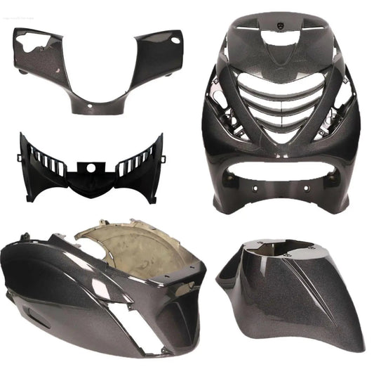 Conjunto de carrocería negro psicodélico de alto brillo | Modelos Piaggio ZIP 2000/SP