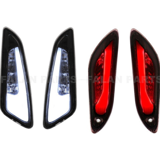 Intermitentes LED delanteros y traseros ahumados estilo Audi | Vespa Primavera/Sprint