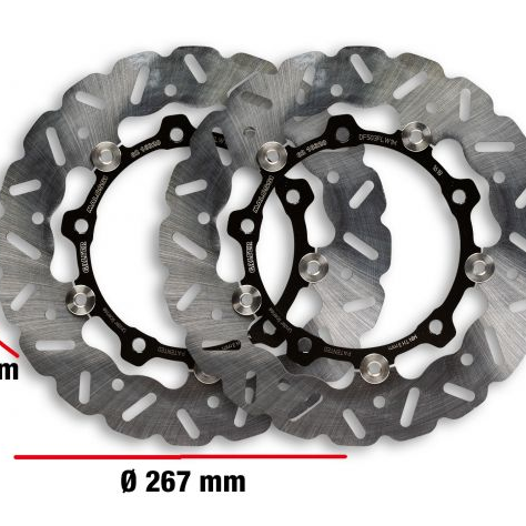 DISCO DE FRENO MALOSSI WHOOP DISC COUPLE DIÁMETRO EXTERIOR 267 - GROSOR 3,5 MM YAMAHA T MAX 530 IE 4T LC 2015-2016 (J409E)