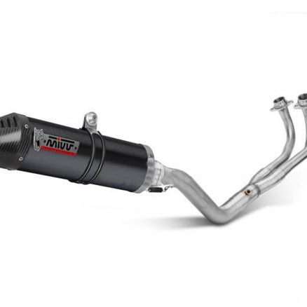 ESCAPE COMPLETO MIVV OVALADO NEGRO ACERO INOXIDABLE KAWASAKI VERSYS 650 2024 