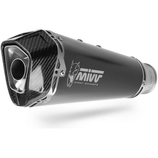 Silenciador MIVV Sport Delta Race de acero inoxidable negro para Aprilia Tuono 125 (2017-2020)